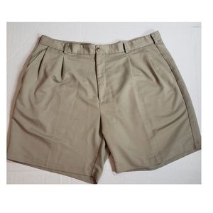 Cotton Traders Mens Pleated Front Khaki Shorts Size 42